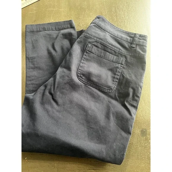 Seasalt Cornwall Women Navy‎ Blue Stretch Cropped Trousers Pants Size UK 12 US 8 - Picture 3 of 10